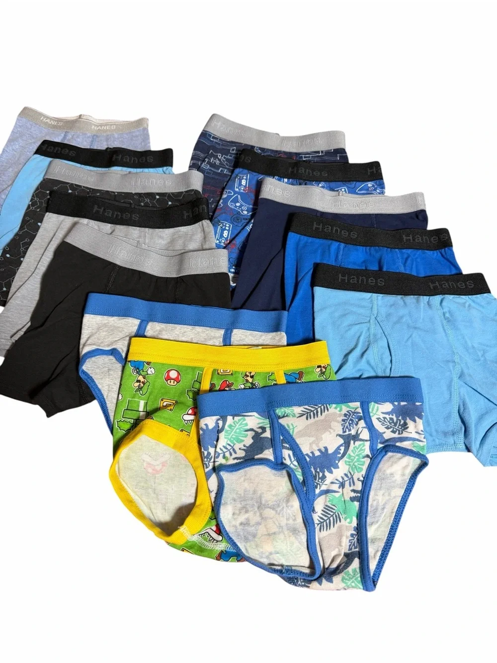 Hanes Boys' Briefs Pack GAMER Cotton Stretch size S (4/5) BUNDLE OF 13!!